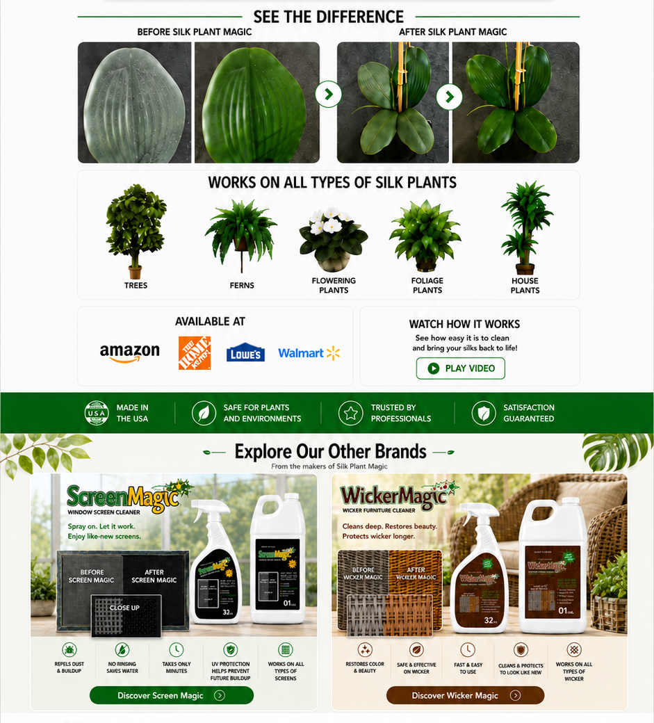 Silk Plant Magic results, uses, retailers and related brands